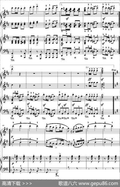 军队进行曲（四手联弹）