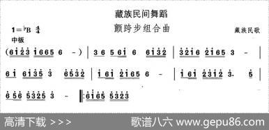 中国民族民间舞曲选（七)藏族舞蹈：颤跨步组合）