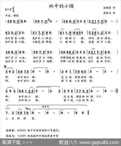 林中的小路（赵鹏豪词党继志曲） - 赵鹏豪|党继志