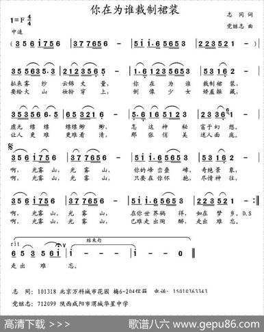 你在为谁裁制裙装 - 志同|党继志