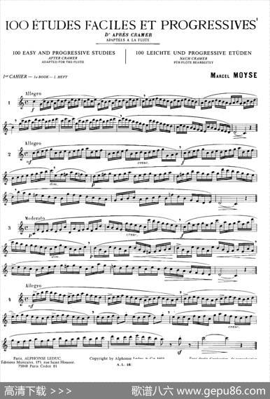 简易练习曲100首|Moyse（莫伊斯）