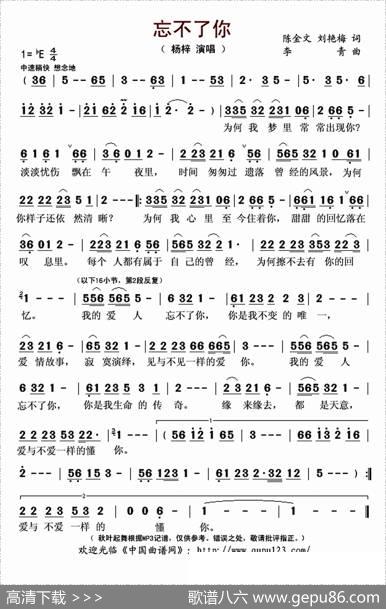 忘不了你（陈金文刘艳梅词李青曲） - 陈金文刘艳梅|李青