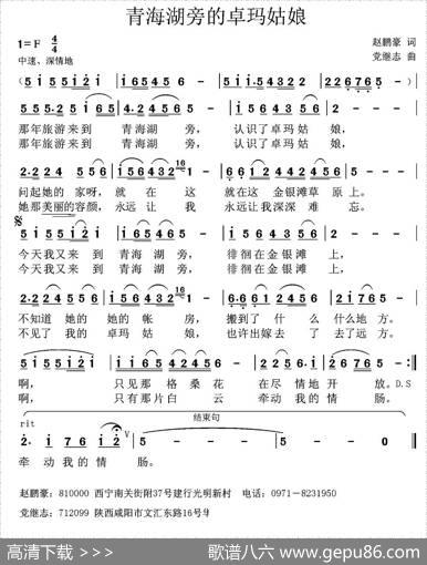 青海湖旁的卓玛姑娘 - 赵鹏豪|党继志