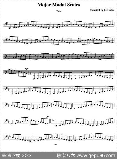 MajorModalScales-Tuba（大号练习教材选曲）
