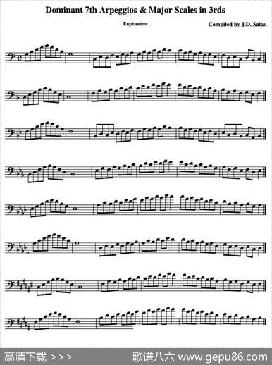 Dom.7thArp.&MajorScalesin3rds-Euphonium（上低音号练习教材选曲）