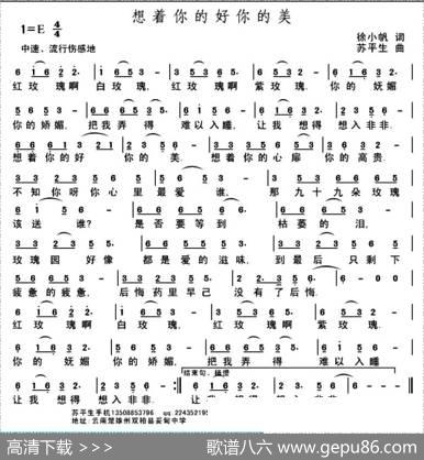 想着你的好你的美 - 徐小帆|苏平生