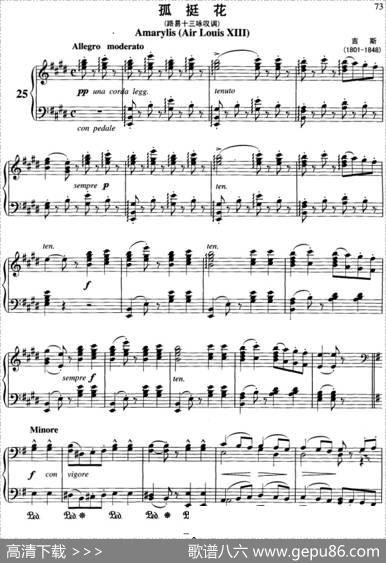 不可不弹的世界钢琴名曲：孤挺花（路易十三咏叹调）|吉斯