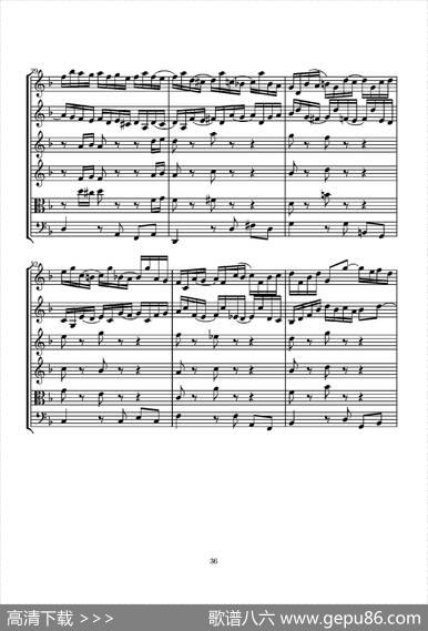 D小调无伴奏协奏曲（总谱）|J.SBACH