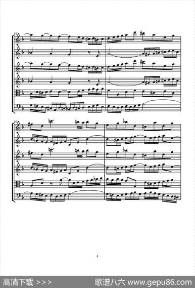 D小调无伴奏协奏曲（总谱）|J.SBACH