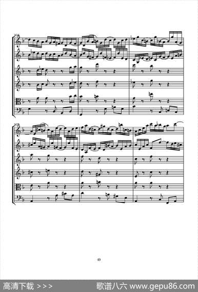 D小调无伴奏协奏曲（总谱）|J.SBACH