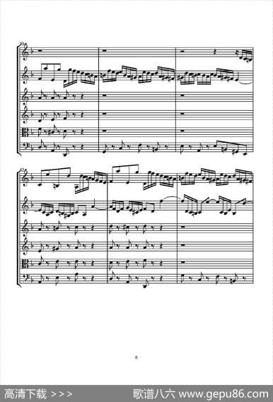 D小调无伴奏协奏曲（总谱）|J.SBACH