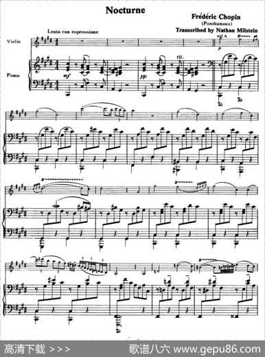 NOCTURNE（钢琴伴奏小提琴谱）