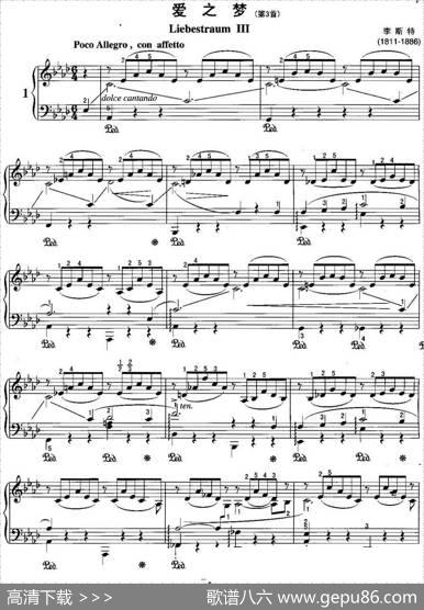 不可不弹的世界钢琴名曲：爱之梦（第3首）|李斯特