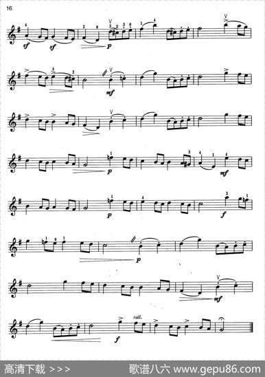 小提琴考级第二级：外国乐曲（4首）