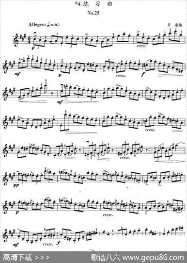 小提琴考级第四级：练习曲（6首）