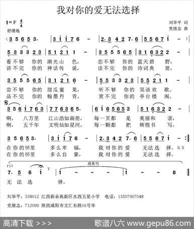 我对你的爱无法选择 - 刘华平|党继志