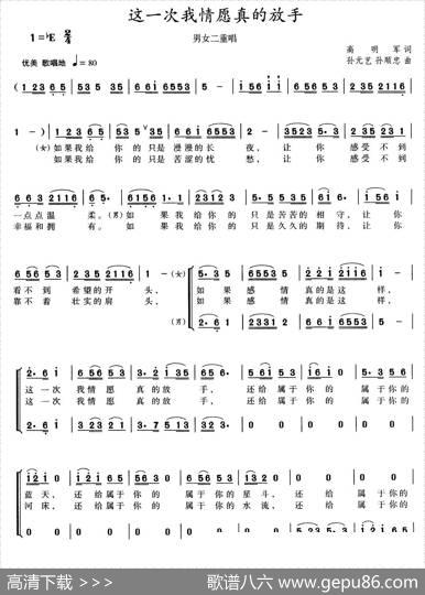 这一次我情愿真的放手（二重唱） - 高明军|孙元艺、孙顺忠