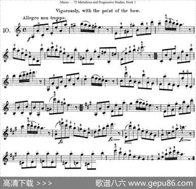 马扎斯小提琴练习曲Op.36第一册特殊练习曲（10）