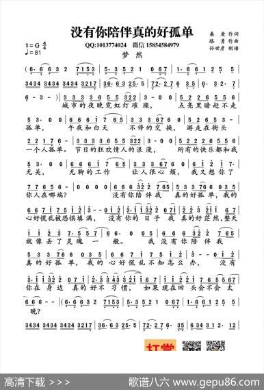 没有你陪伴真的好孤单（桑爱词路勇曲） - 桑爱|路勇