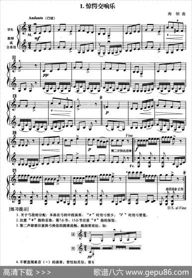 初级小提琴二重奏：惊愕交响乐|海顿