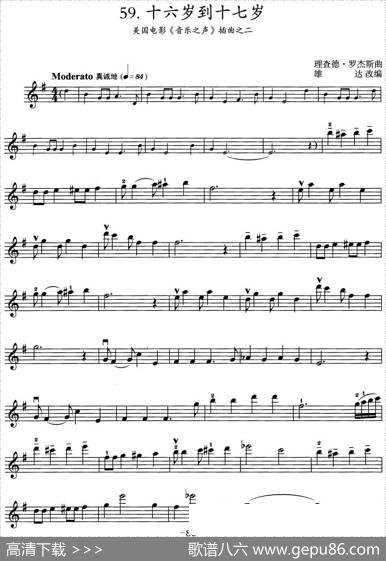 十六岁到十七岁（美国电影《音乐之声》插曲之二）|理查德·罗杰斯曲雄达改编