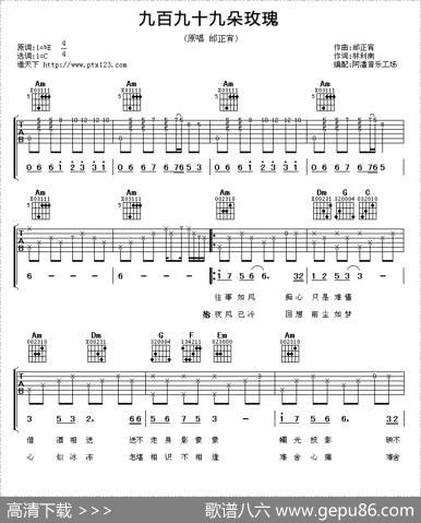 九百九十九朵玫瑰（阿潘编配版） - 林利南|邰正宵曲、阿潘音乐工场编配