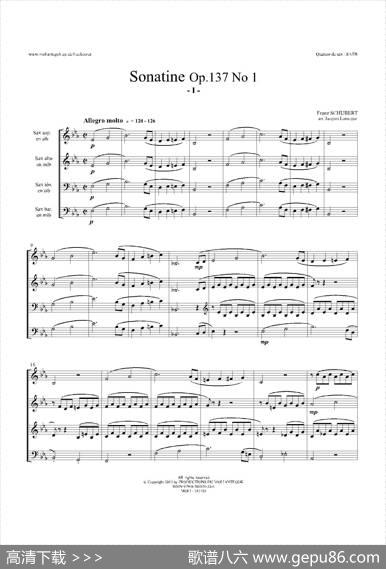 SonatineOp.137No1（四重奏总谱）