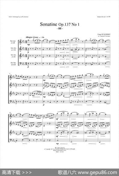 SonatineOp.137No1（四重奏总谱）