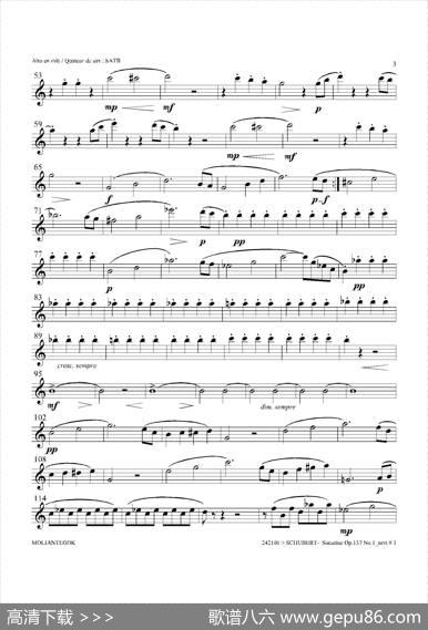 SonatineOp.137No1（四重奏中音萨克斯分谱）