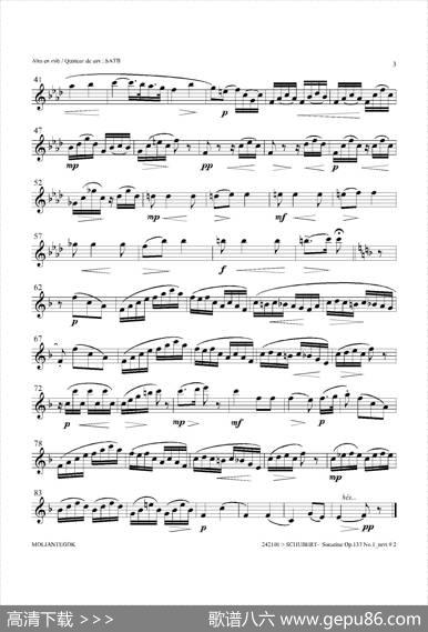 SonatineOp.137No1（四重奏中音萨克斯分谱）