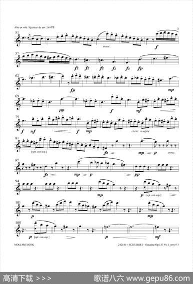 SonatineOp.137No1（四重奏中音萨克斯分谱）