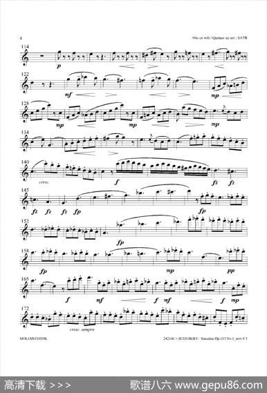 SonatineOp.137No1（四重奏中音萨克斯分谱）
