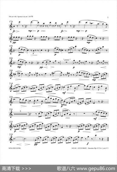 SonatineOp.137No1（四重奏中音萨克斯分谱）