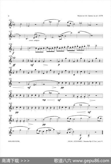 SonatineOp.137No1（四重奏上低音萨克斯分谱）