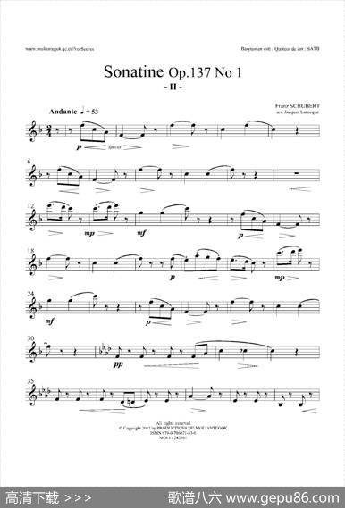 SonatineOp.137No1（四重奏上低音萨克斯分谱）