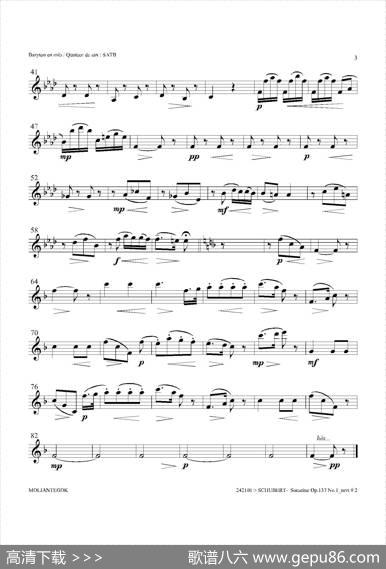 SonatineOp.137No1（四重奏上低音萨克斯分谱）