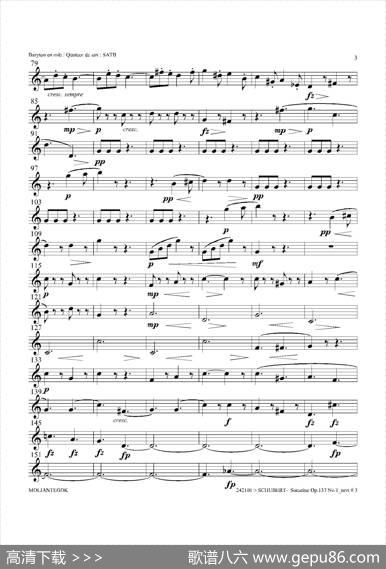 SonatineOp.137No1（四重奏上低音萨克斯分谱）