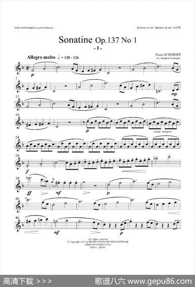 SonatineOp.137No1（四重奏高音萨克斯分谱）