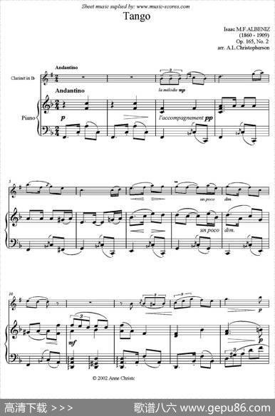 Tango（单簧管+钢琴伴奏）