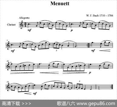 Menuett（单簧管）|W.F.巴赫