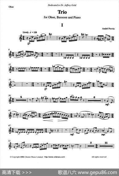 Trio（三重奏双簧管分谱）|安德列·普列文(AndrePrevin)
