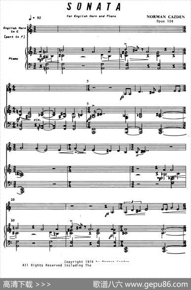 Sonata（英国管与钢琴奏鸣曲）|卡茨顿