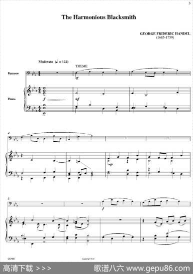 TheHarmoniousBlacksmith（巴松+钢琴伴奏）|GeorgeFridericHandel