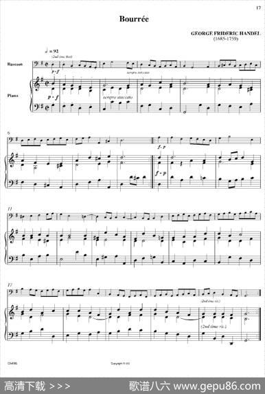 Bourrée（巴松+钢琴伴奏）|GeorgeFridericHandel