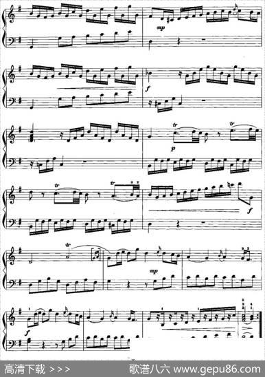 手风琴复调作品：奏鸣曲（J.C.巴赫作曲版、Op.5，No.3）|J.C.巴赫