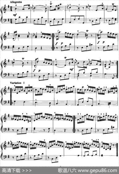 手风琴复调作品：奏鸣曲（J.C.巴赫作曲版、Op.5，No.3）|J.C.巴赫