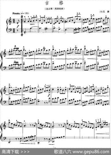 手风琴复调作品：吉格（选自第二英国组曲）|J.S.巴赫