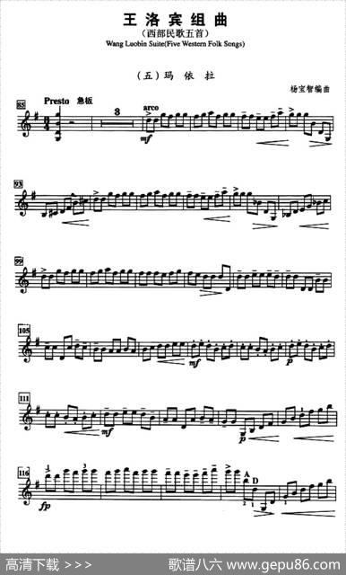 王洛宾组曲（五）玛依拉|杨宝智编曲