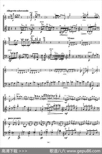 Duoconcertante（炫技二重奏）（小提琴+低音提琴二重奏）|潘德雷茨基（PENDERECKI）