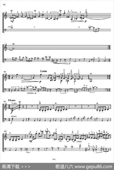 Duoconcertante（炫技二重奏）（小提琴+低音提琴二重奏）|潘德雷茨基（PENDERECKI）